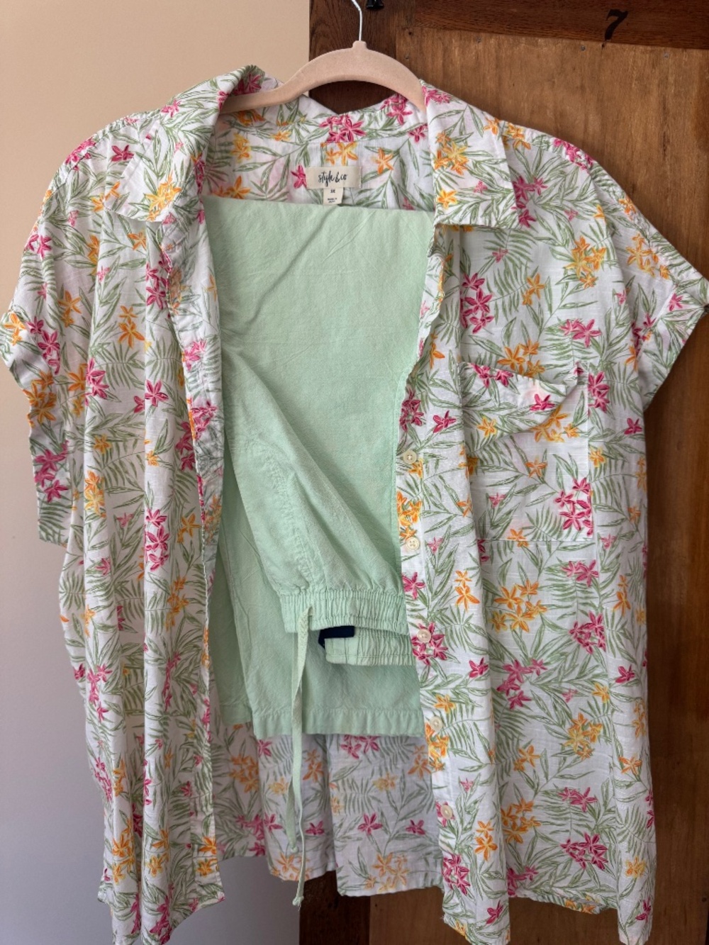 Flower button down and matching pants